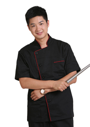 全棉黑色短袖廚師服TMCSF-001 全棉黑色短袖廚師服TMCSF-001