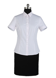 女士粉條紋襯衫批發定做TMNC502A 女士粉條紋襯衫批發定做TMNC502A