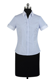 女短袖V領襯衫TMNC505B 女短袖V領襯衫TMNC505B