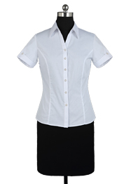 女短袖襯衫白條紋TMNC507A 女短袖襯衫白條紋TMNC507A