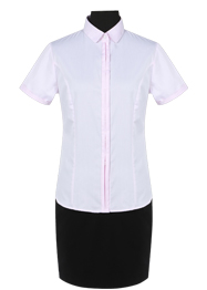 粉色斜紋CVC短袖襯衫TMNC508A 粉色斜紋CVC短袖襯衫TMNC508A