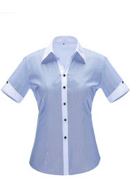 女短袖V領襯衣YWD3501 女短袖V領襯衣YWD3501